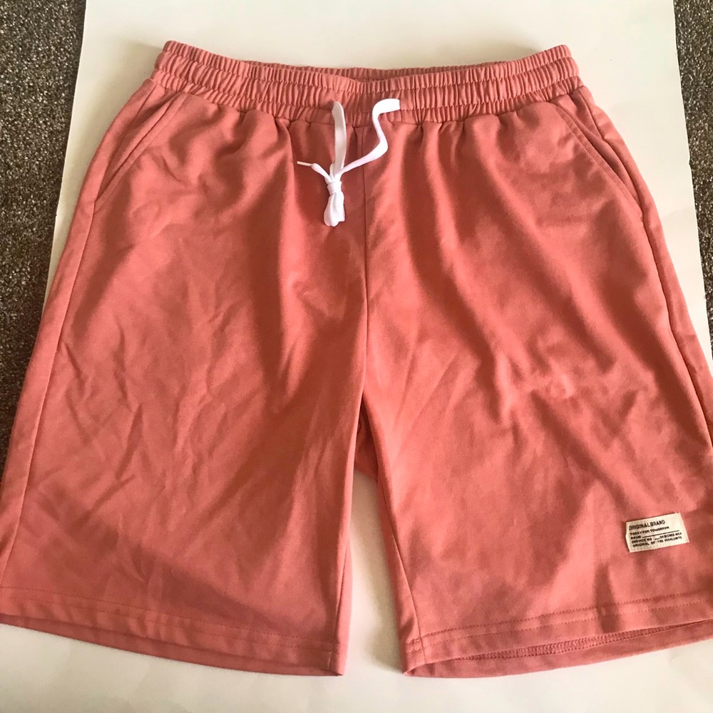 Men’s Salmon Drawstring Shorts SHEIN Sz L